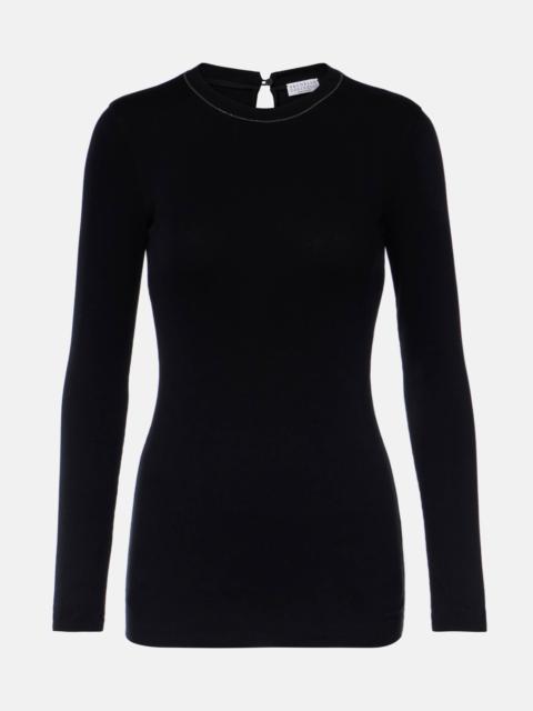 Brunello Cucinelli Monili cotton-blend top