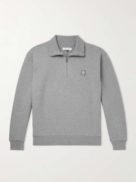 Logo-Appliquéd Cotton-Jersey Half-Zip Sweatshirt