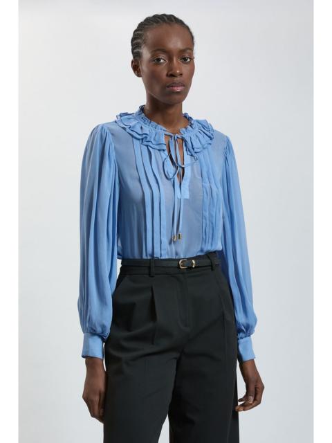 KAREN MILLEN Viscose Georgette Frill Neck Blouse