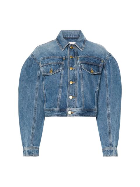 ULLA JOHNSON puff-sleeves cropped denim jacket