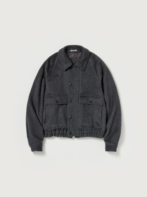 AURALEE HAIRY WOOL MOHAIR CHAMBRAY BLOUSON