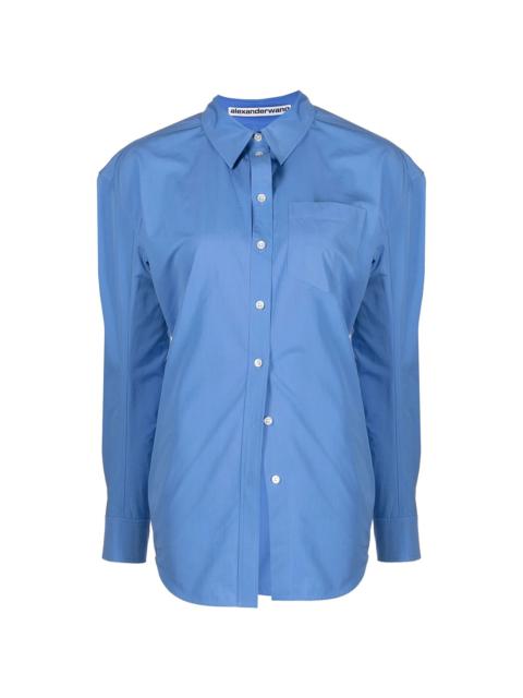 ruched button-up shirt