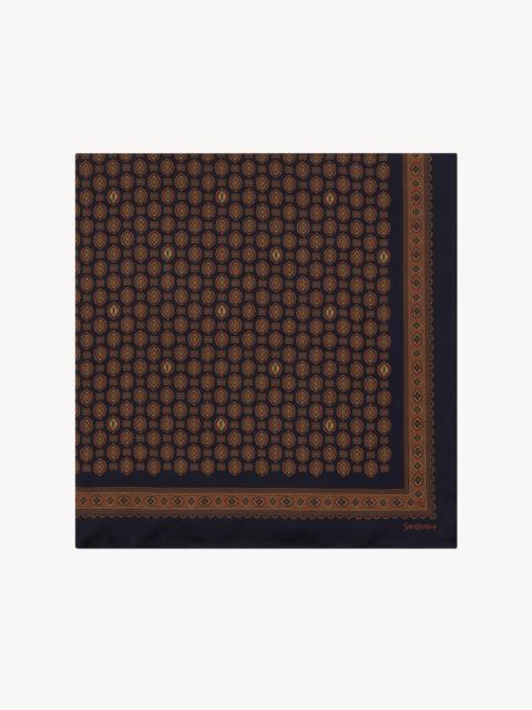 SAINT LAURENT LARGE SQUARE SCARF IN MEDALLION SILK CHARMEUSE