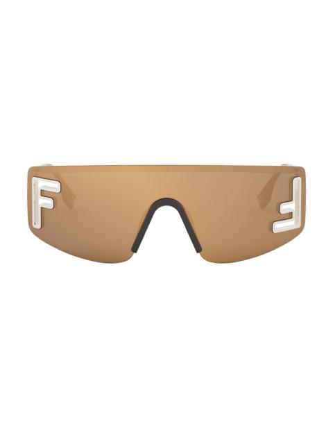 FENDI Men's Sport 141MM Shield Sunglasses - Gold Brown