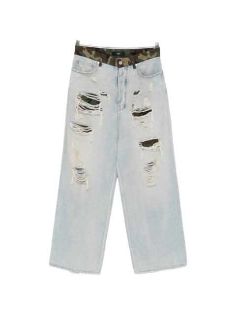AMIRI Amiri Distressed Camouflage-print Jeans