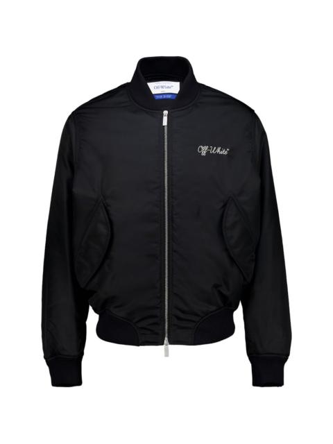Off-White logo-embroidered bomber jacket