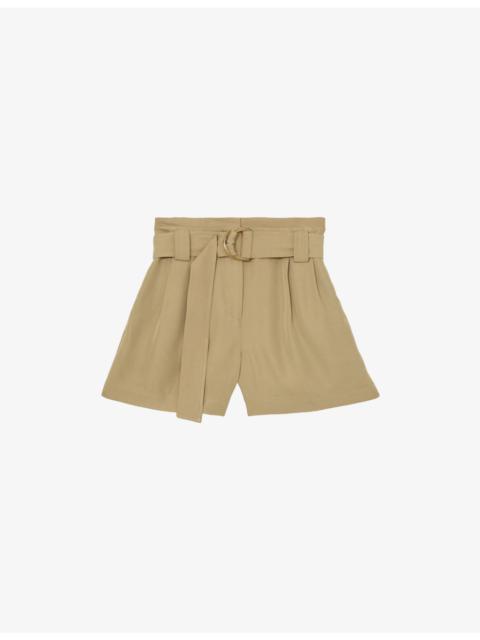REISS Lana Belted Woven Shorts