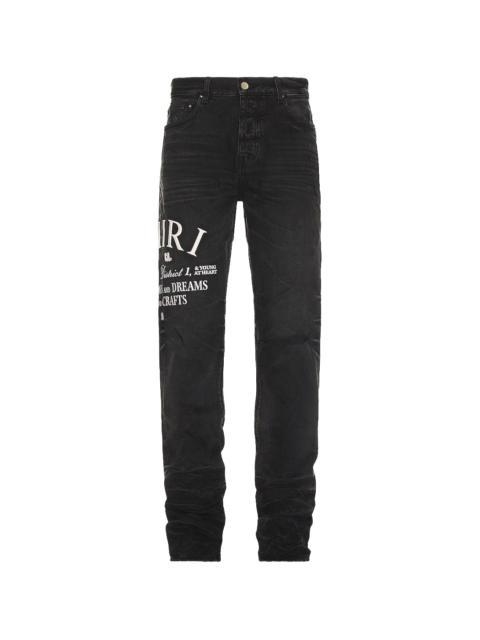 AMIRI Arts District Straight Jeans "Faded Black" PF23MDF023 518