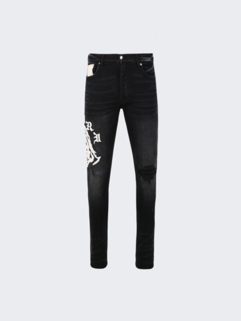 AMIRI Wes Lang Reaper Logo Jean Aged Black