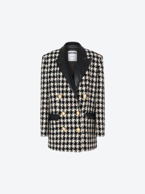 Moschino MORPHED BUTTONS HOUNDSTOOTH BOUCLÉ JACKET