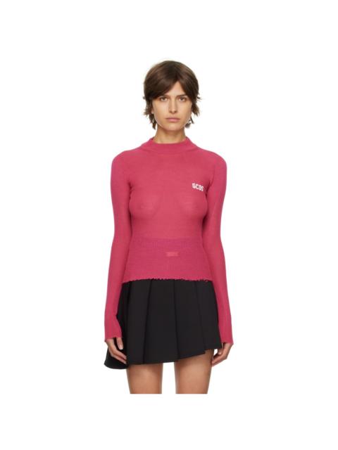 GCDS Pink 'GCDS' Turtleneck