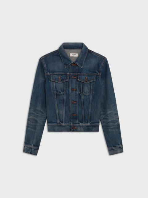 CELINE CELINE TRUCKER JACKET IN DARK UNION WASH DENIM