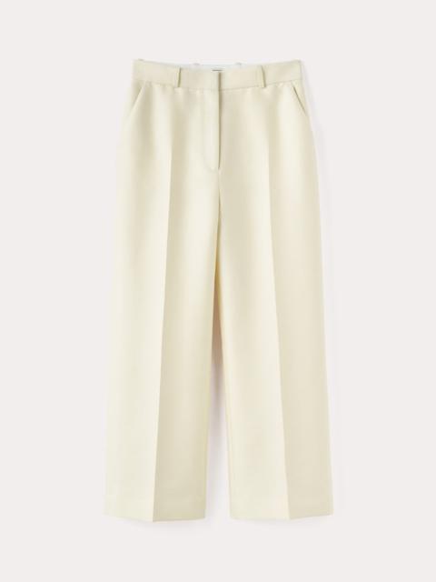 Cropped wool suit trousers macadamia