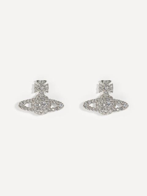 Silver-Tone Grace Bas Relief Stud Earrings
