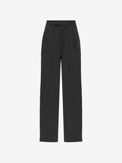 self-portrait pleated straight-leg trousers