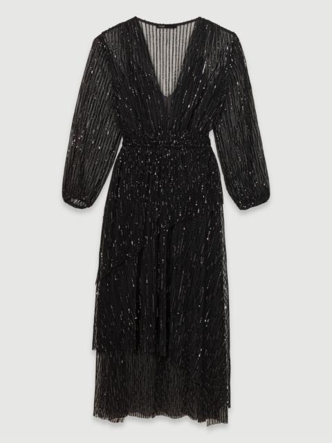 maje Sequin maxi dress
