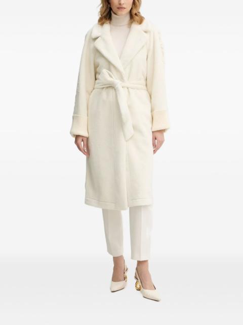 GUESS USA cable-knit belted coat