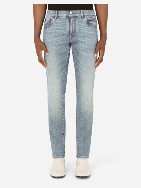Dolce & Gabbana Light blue wash slim-fit stretch jeans