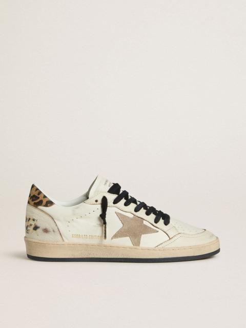 Golden Goose Men's Ball Star Wishes with suede star and leopard-print pony skin heel tab