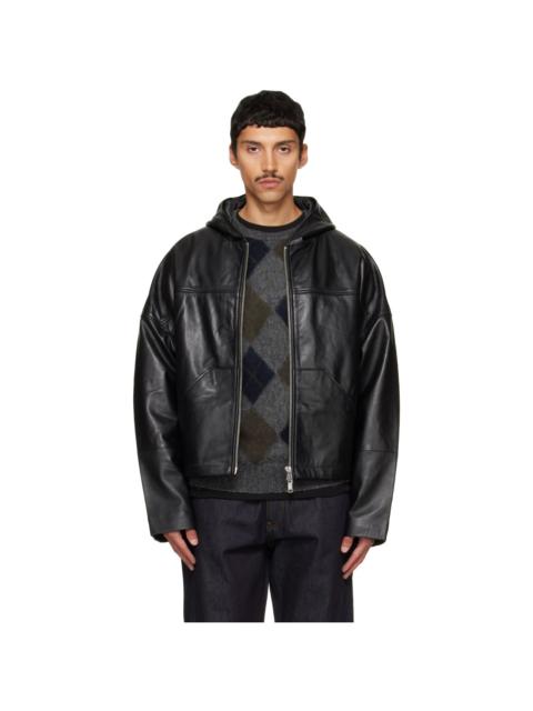 DEADWOOD Black Hector Leather Hoodie