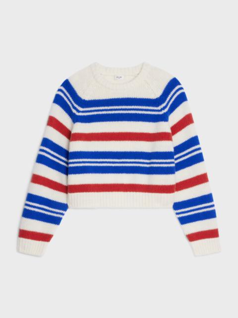 CELINE Crew neck sweater in Ribbed silk and cashmere