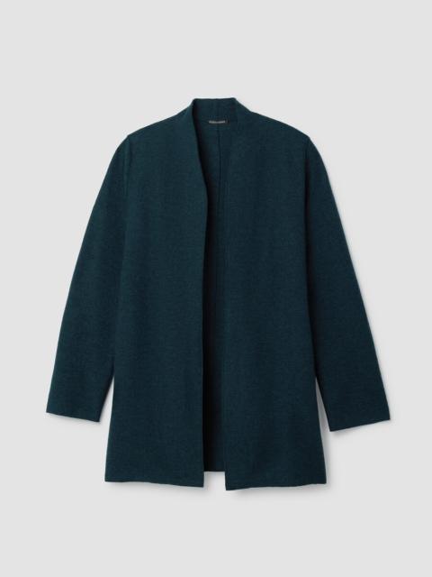 EILEEN FISHER Lightweight Boiled Wool High Collar Jacket in Regenerative Wool