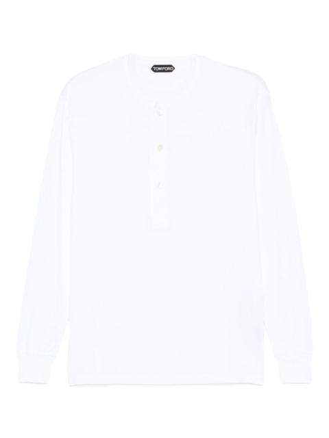 TOM FORD long-sleeve button-placket T-shirt