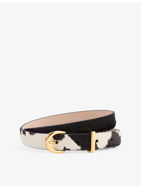 KHAITE Luna Pony Hair-Leather Belt