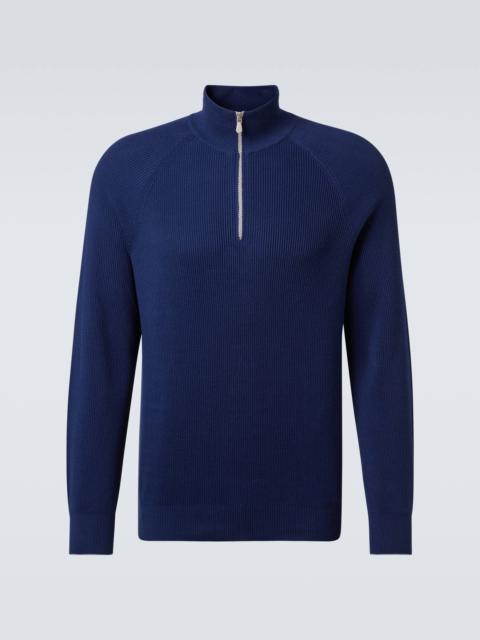 Brunello Cucinelli Cotton ribbed-knit half-zip sweater