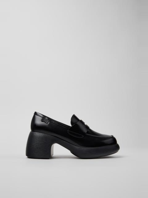 CAMPER Thelma II Black Leather Moccasins for Women.