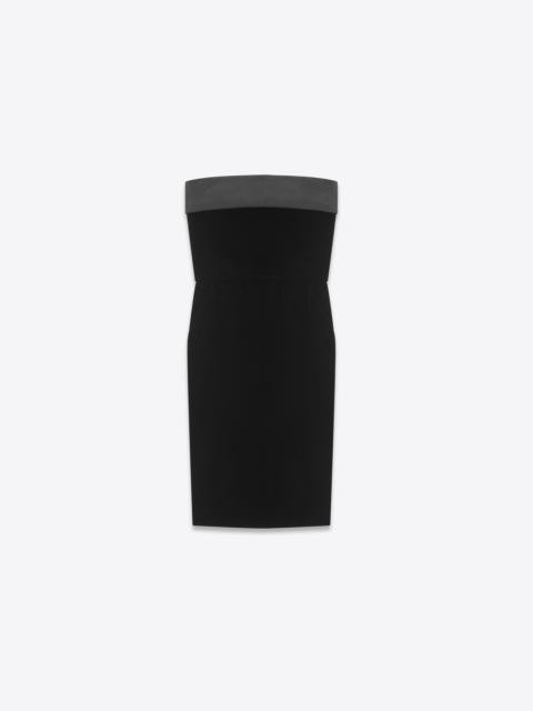 strapless pencil dress in velvet