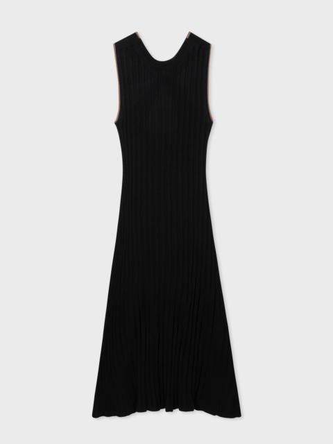 Paul Smith Black 'Signature Stripe' V Neck Knitted Dress