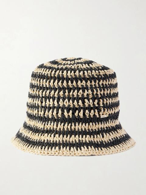 EUGENIA KIM Jonah Striped Straw Bucket Hat