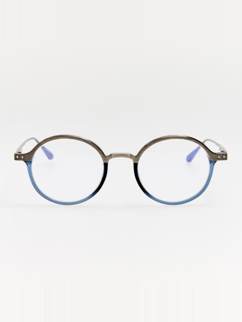 LINDA FARROW Kit Optical in Antique White Gold and Navy