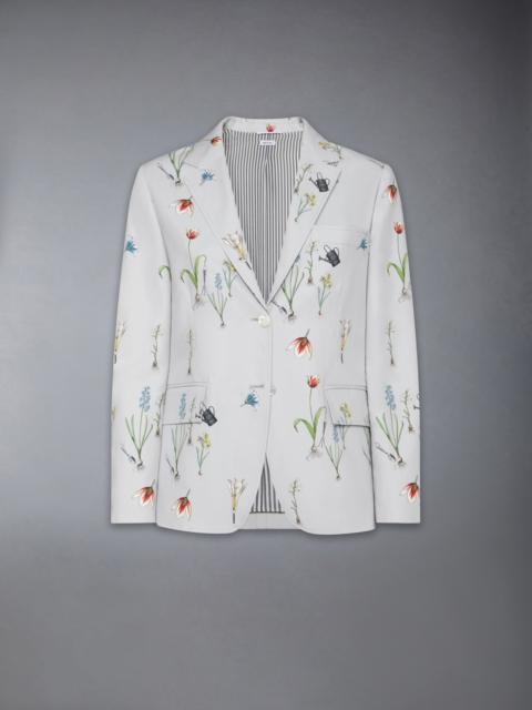 Thom Browne CLASSIC COTTON LINEN BOTANICAL FLOWER SPORT COAT