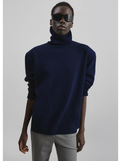 The Frankie Shop Gala Padded Knit Turtleneck - Navy