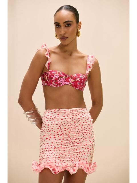 PatBO PEONY PRINT LYCRA SHORT COVERUP