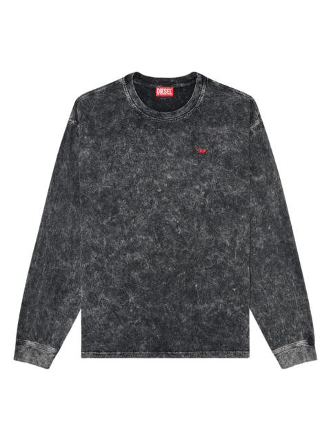 Diesel Men's Logo Acid-Washed Cotton T-Shirt - Black