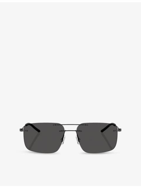 Moncler ME4003 Doppler Rectangle Steel Sunglasses