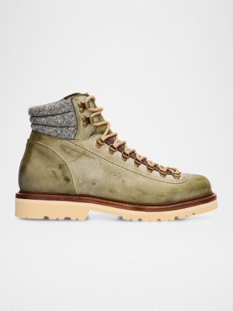 Brunello Cucinelli Men's Leather Lug-Sole Ankle Boots