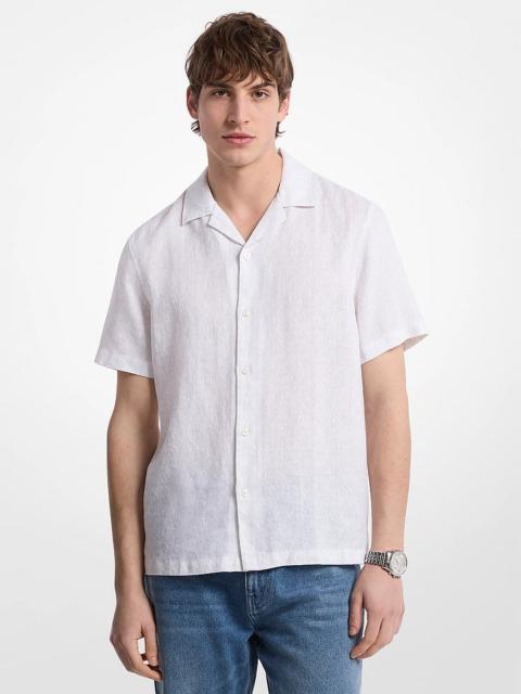 MICHAEL KORS Signature Logo Linen Camp Shirt