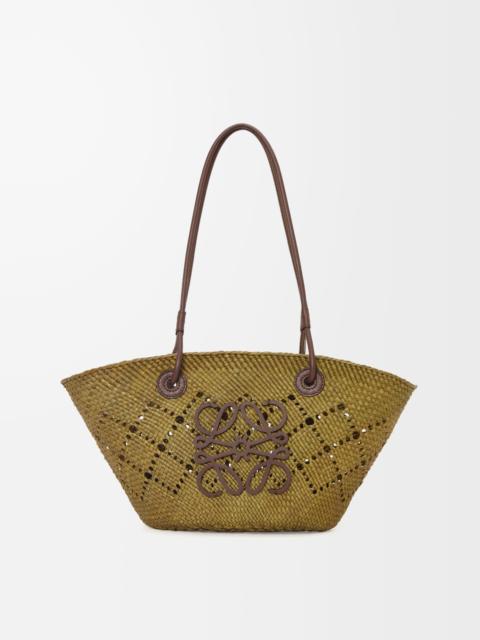Loewe Small Anagram Basket bag in iraca palm and calfskin