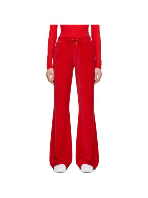 Sporty & Rich Red Signature Logo Krystal Sweatpants