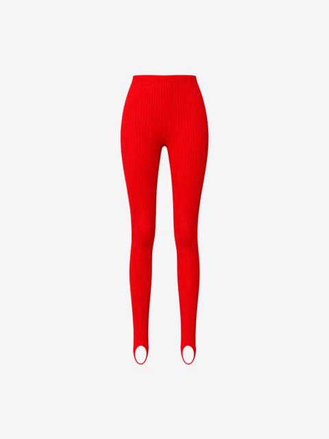 The Frankie Shop Piuma Knit Stirrup Leggings - Red