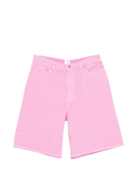 CASABLANCA logo-pattern denim shorts
