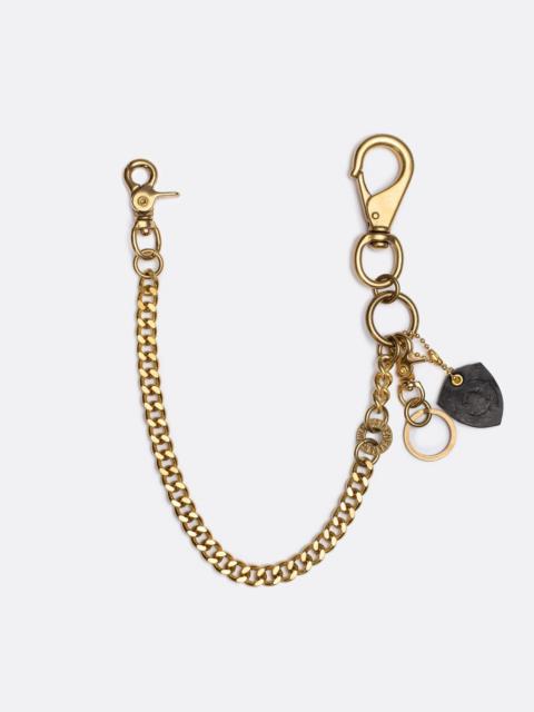 Iron Heart Brass-W15 Wallet Chain with Large Clip and Keyring - Brass