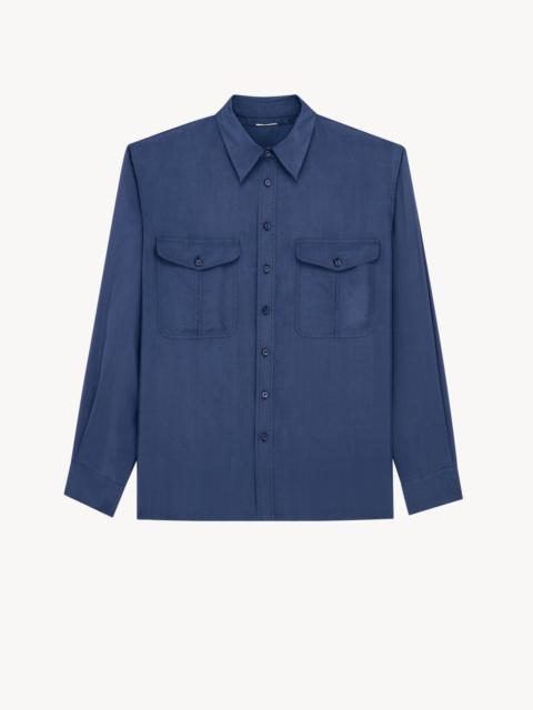 SAINT LAURENT SHIRT IN SILK SATIN