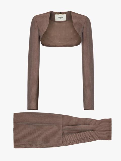 FENDI Brown wool suit