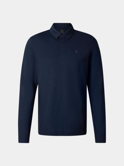 BOGNER Timon polo long-sleeved top in Navy