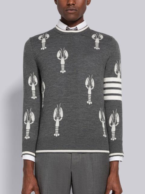Thom Browne Lobster Merino 4-Bar Crew Neck Pullover